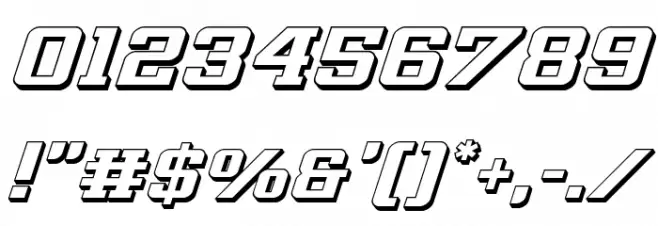 Interceptor 3D Italic Font OTHER CHARS