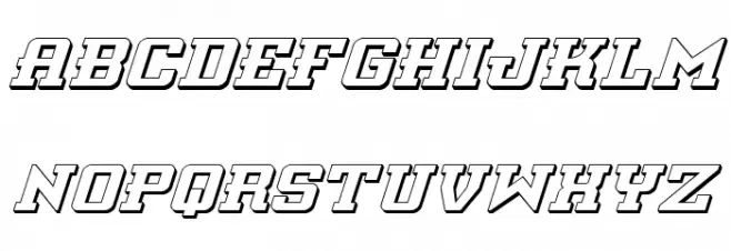 Interceptor 3D Italic 字体 大写