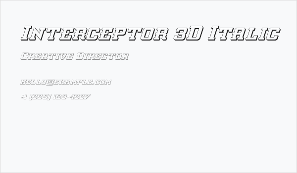 Interceptor 3D Italic Business Card