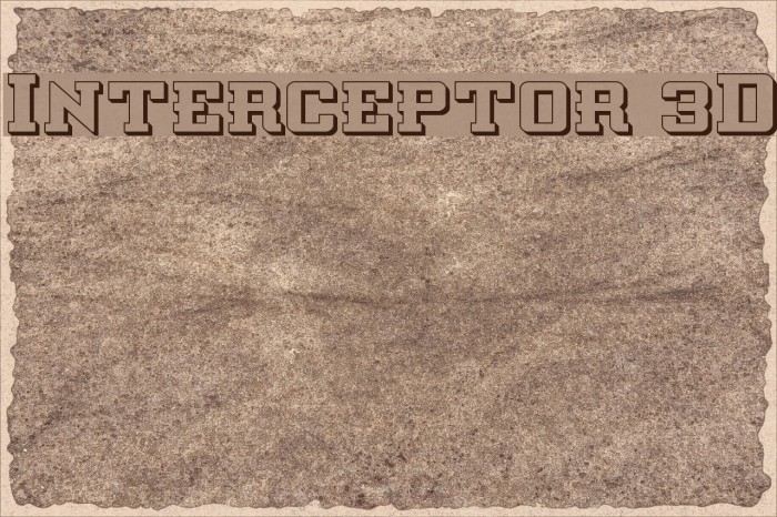 Interceptor 3D Font examples
