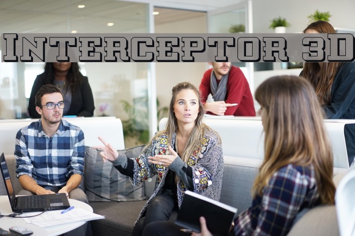 Interceptor 3D Font examples
