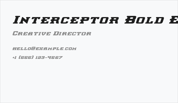 Interceptor Bold ExpItalic Business Card