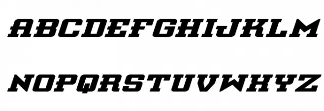 Interceptor Bold Expanded Ital Font UPPERCASE