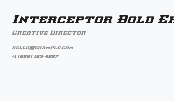 Interceptor Bold Expanded Ital Business Card