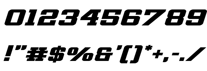 Interceptor Bold Expanded Italic Font OTHER CHARS