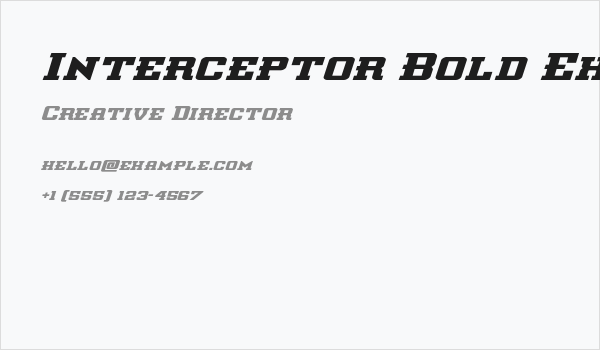 Interceptor Bold Expanded Italic Business Card
