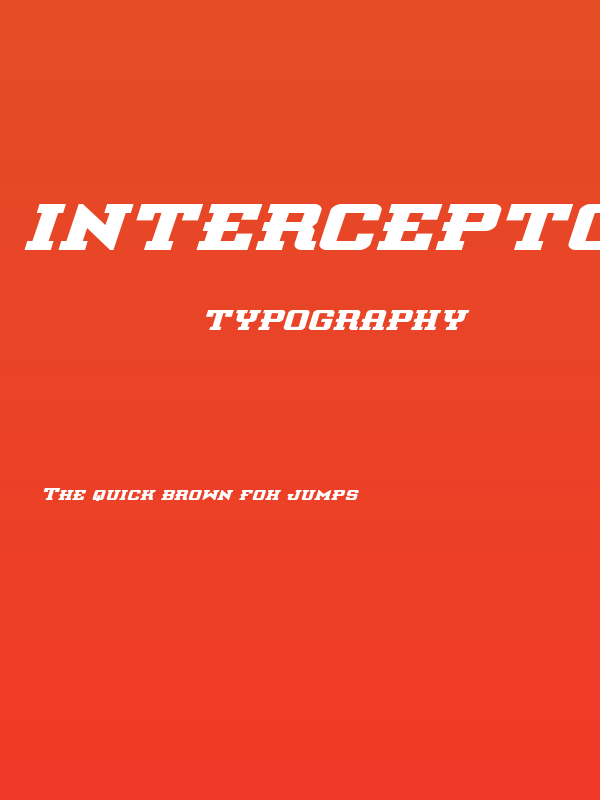 Interceptor Bold Expanded Italic Poster