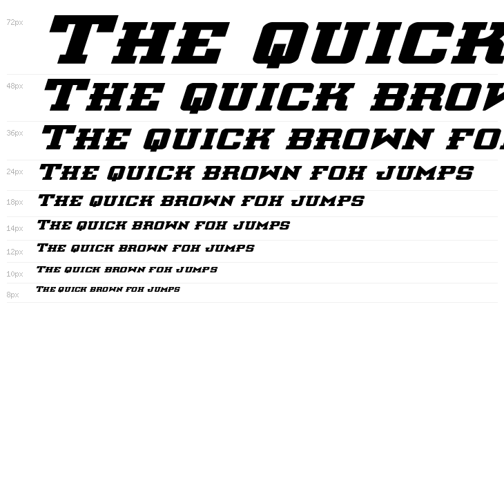 Interceptor Bold Expanded Italic Waterfall