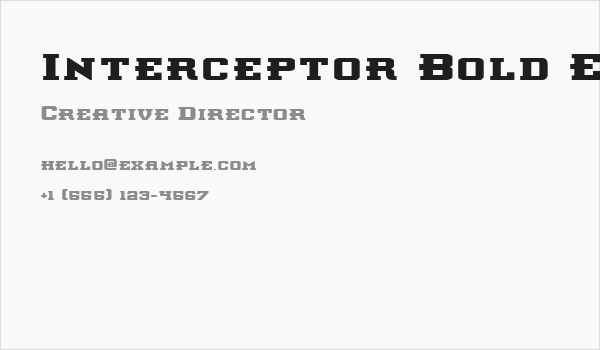Interceptor Bold Expanded Business Card