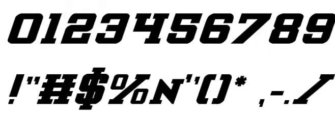 Interceptor Bold Italic Шрифта ДРУГИЕ символов