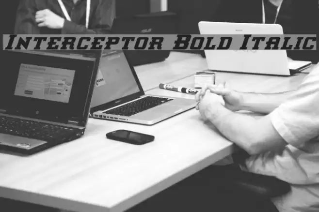 Interceptor Bold Italic Шрифта examples