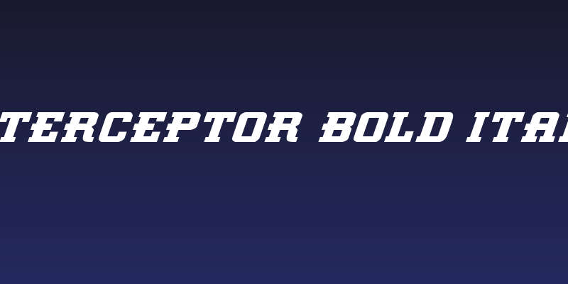Interceptor Bold Italic Social Header