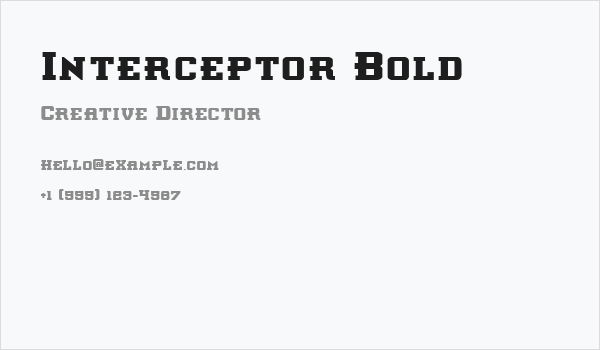 Interceptor Bold Business Card