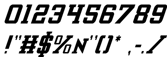 Interceptor Condensed Italic フォント その他の文字