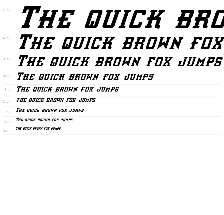 Interceptor Condensed Italic Waterfall