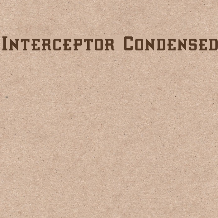 Interceptor Condensed Schriftart examples