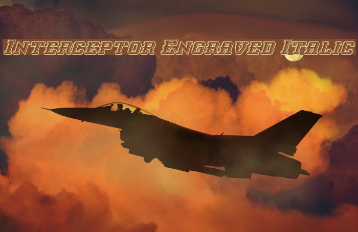 Interceptor Engraved Italic Font examples