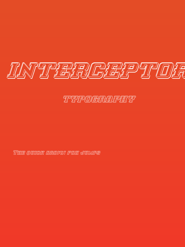 Interceptor Engraved Italic Poster