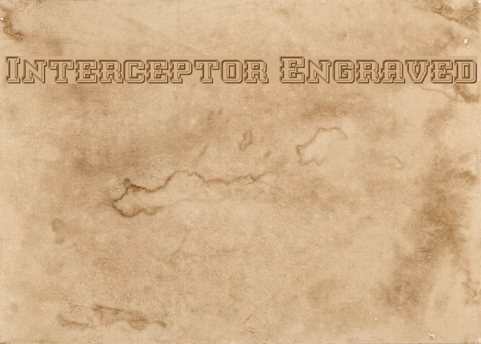 Interceptor Engraved Font examples
