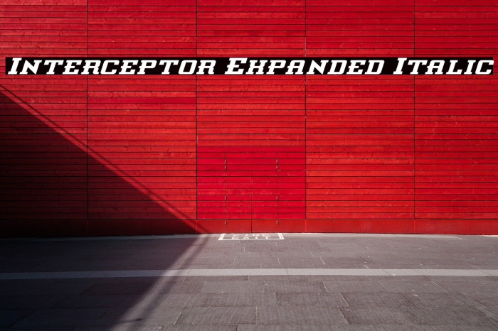 Interceptor Expanded Italic Font examples