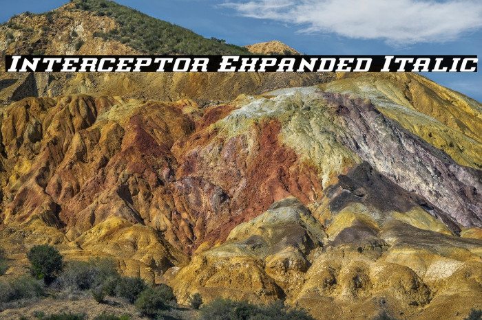 Interceptor Expanded Italic Font examples