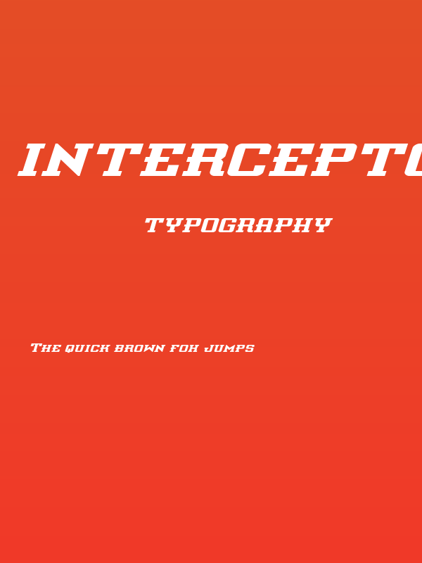 Interceptor Expanded Italic Poster
