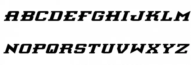 Interceptor Expanded Italic Caratteri MAIUSCOLE