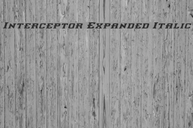 Interceptor Expanded Italic Schriftart examples