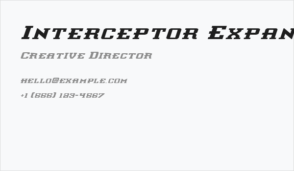 Interceptor Expanded Italic Business Card