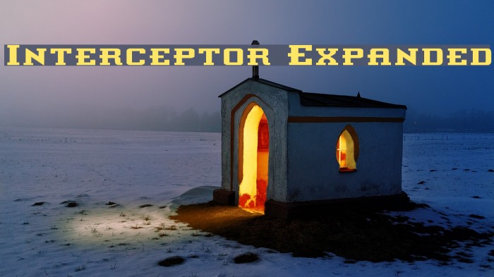 Interceptor Expanded Font examples