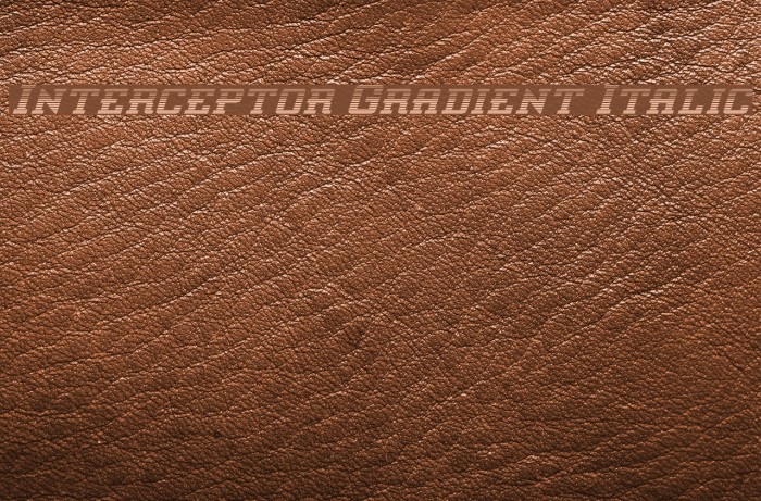 Interceptor Gradient Italic Font examples