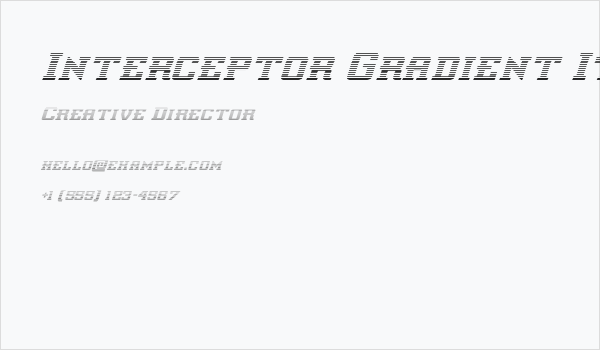 Interceptor Gradient Italic Business Card