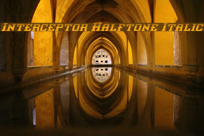 Interceptor Halftone Italic Font examples