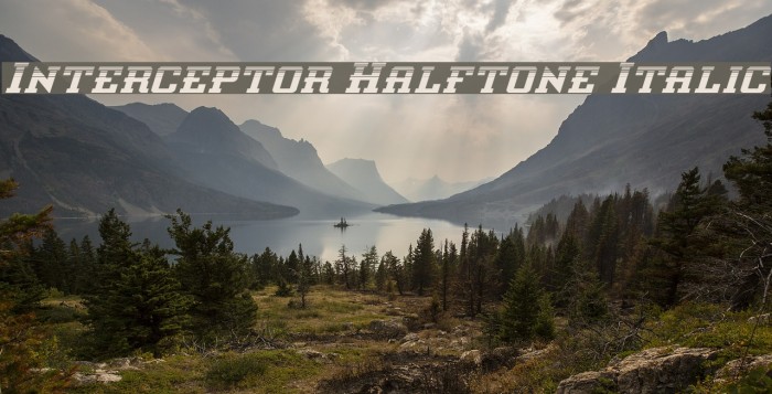 Interceptor Halftone Italic Font examples