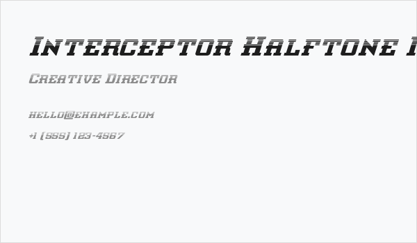 Interceptor Halftone Italic Business Card