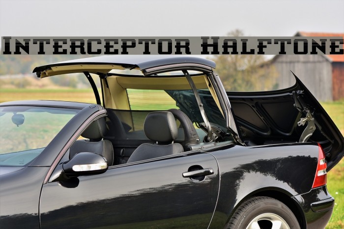 Interceptor Halftone Font examples
