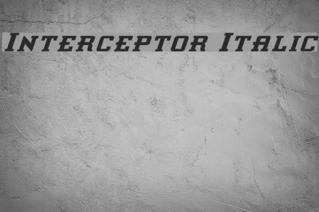 Interceptor Italic Font examples