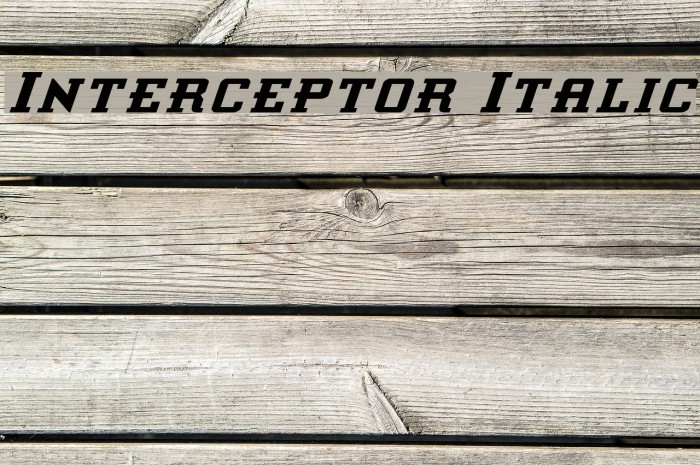 Interceptor Italic Font examples