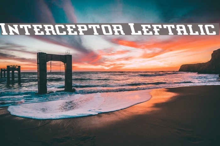 Interceptor Leftalic Font examples