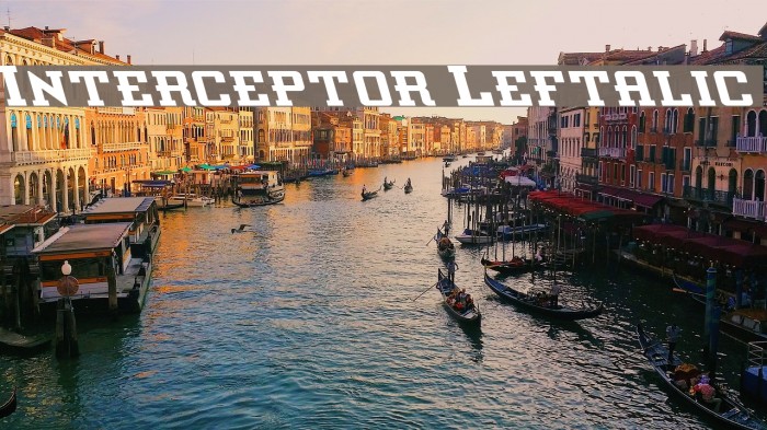 Interceptor Leftalic Font examples