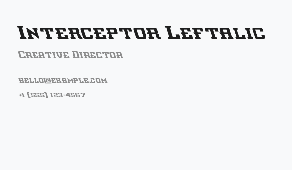 Interceptor Leftalic Business Card
