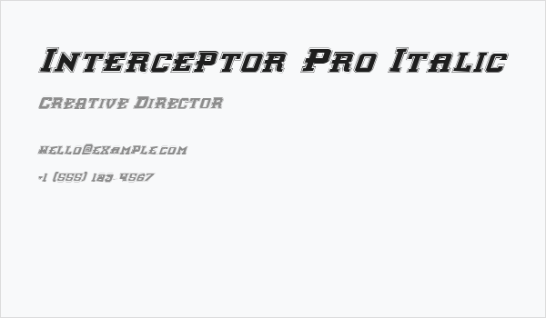 Interceptor Pro Italic Business Card