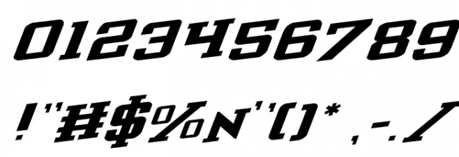 Interceptor Rotalic Font OTHER CHARS