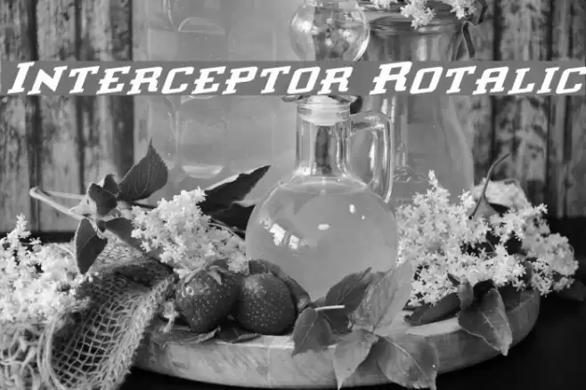 Interceptor Rotalic Font examples