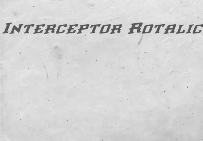 Interceptor Rotalic Font examples