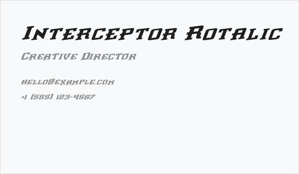 Interceptor Rotalic Business Card