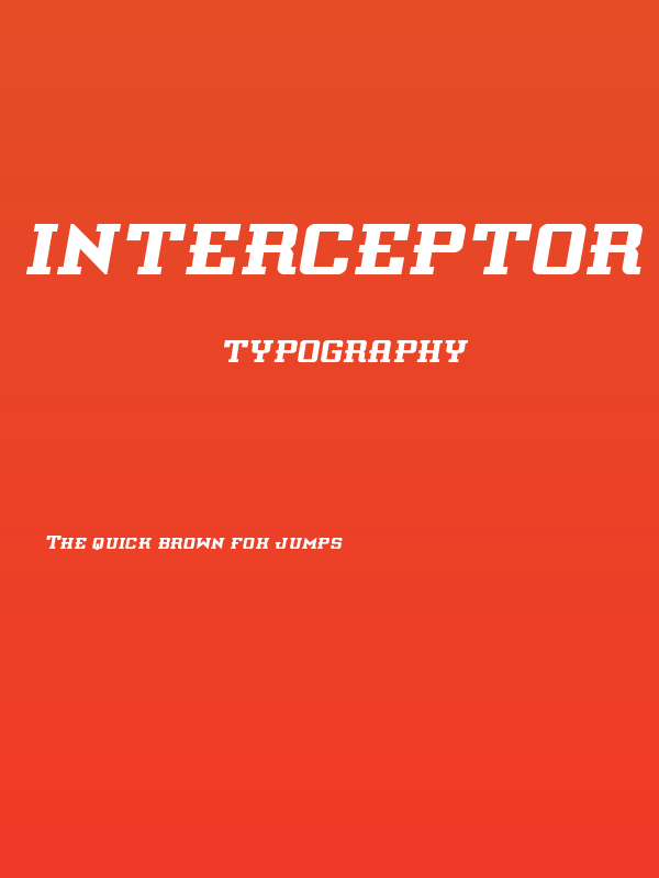 Interceptor Semi-Italic Poster