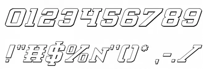Interceptor Shadow Italic Font OTHER CHARS