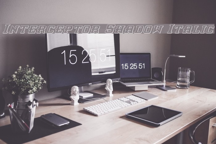 Interceptor Shadow Italic Font examples