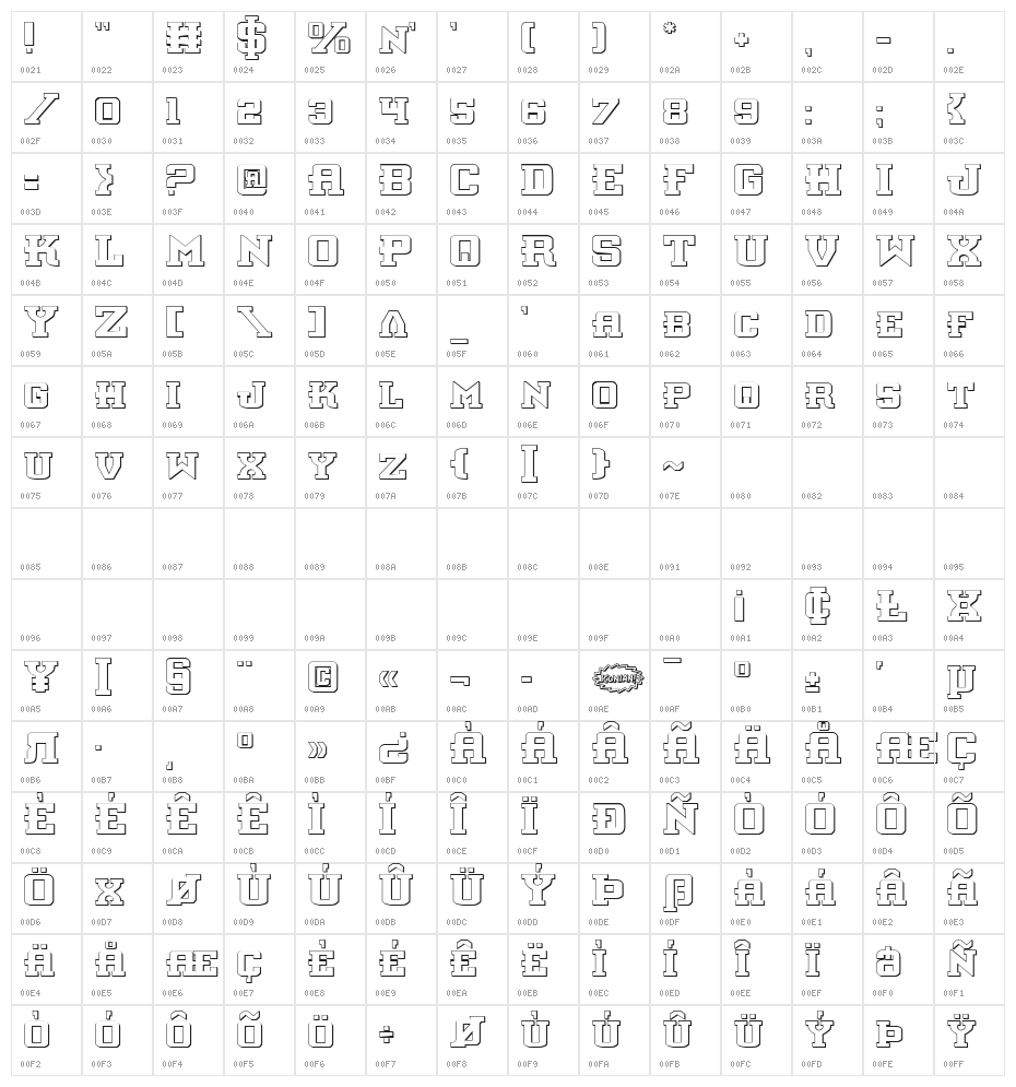 Interceptor Shadow Character Map